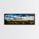 Southwest desert, landscape painting, long narrow wall art, extra wide art, panoramic painting, framed canvas print, rustic decor
