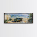 Beach Tub, rustic decor, coastal wall art, wabi sabi art, framed canvas print, farmhouse art, seascape painting, nautical decor