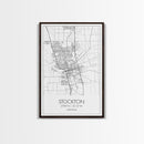 Stockton Street Map, California Map, City Map Print, Modern Wall Art, Wall Art, Canvas Print, Boyfriend Gift, Travel Wall Décor, Art Print