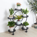 4-Wheel Plant Stand with Pots