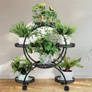 4-Wheel Plant Stand with Pots