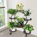 4-Wheel Plant Stand with Pots
