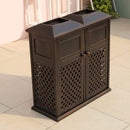 40" Outdoor Double Bucket Cast Aluminum Commercial Trash Can With Ashtray (SAK49250)