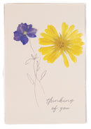 Thinking of You - Orange Marigold Pressed Floral Stationery