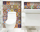 5" X 5" Blue Red Yellow Mosaic Peel And Stick Tiles