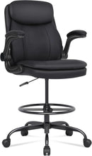 Adjustable Height Leather Drafting Chair For Standing Desk