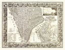 Vintage Map of New York City, New York 1836