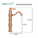One-Handle Copper Bathroom Vessel Faucet
