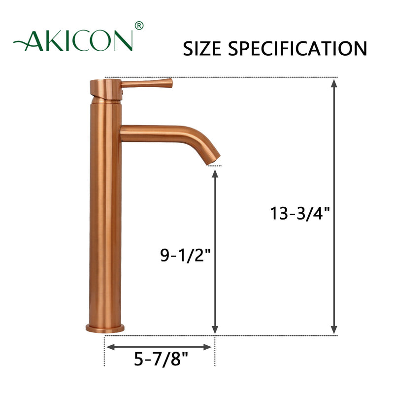 One-Handle Copper Bathroom Vessel Faucet - AK40166A-C