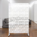 Outdoor & Indoor Privacy Screen Metal Privacy Screen 76' H×48' W, Freestanding Decorative Privacy Screen for Deck Balcony Patio, Privacy Fence Panels for Outside Lawn Garden PS116 WHITE