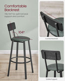 29.7 Inch PU Bar Stools Set Of 2 With Backrest And Footrest