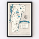 Vintage Map of Vermont 1931
