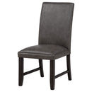 Averill Faux Leatherette Upholstered Dining Side Chair Dark Grey (Set of 2)