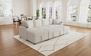 Beige Chenille Sectional Sofa Convertible Pull-out Bed with Storage Ottoman & USB Ports, 109.1'
