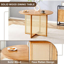 Table and chair set, ancient style solid wood dining table, imitation rattan table legs, beautiful simple solid wood dining chairation