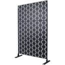 Outdoor & Indoor Privacy Screen Metal Privacy Screen 76' H×48' W, Freestanding Decorative Privacy Screen for Deck Balcony Patio, Black, Lightweight