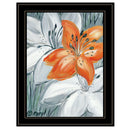 Tiger Lily in Orange 2 Black Framed Print Wall Art
