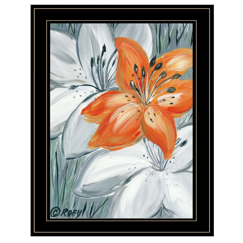 tiger lily wall art Tiger Lily in Orange 2 Black Framed Print Wall Art