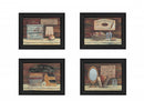 Set Of Four Bathroom I Black Framed Print Bathroom Wall Art