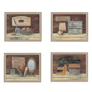 Set Of Four Bathroom Brown Framed Print Bathroom Wall Art