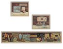 Set Of Three COUNTRY BATH II 7 Brown Framed Print Bathroom Wall Art