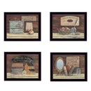 Set Of Four Bathroom 2 Black Framed Print Bathroom Wall Art