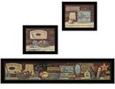 Set Of Three Country Bath 2 Black Framed Print Bathroom Wall Art