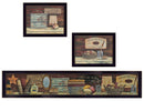 Set Of Three Country Bath 3 Black Framed Print Bathroom Wall Art