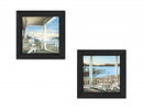 Set Of Two Lake Side Black Framed Print Wall Art