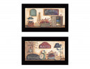Set Of Two Bath 1 Black Framed Print Wall Art