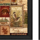 Set Of Two Lodge Collage Black Framed Print Wall Art