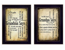 Set Of Two Grandparents Black Framed Print Wall Art