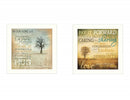 Set Of Two Meaning 1 White Framed Print Wall Art