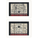 Set Of Two Hot Bath 3 White Framed Print Wall Art