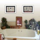 Set Of Two Hot Bath 3 White Framed Print Wall Art