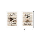Set Of Two Enjoy Tea Time 3 White Framed Print Wall Art