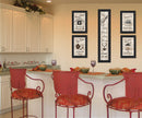 Set Of Five Kitchen Friendship 2 Black Framed Print Kitchen Wall Art