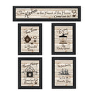 Set Of Five Kitchen Friendship Collection Ii 2 Black Framed Print Kitchen Wall Art