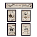 Set Of Five Kitchen Friendship Collection Ii 2 Black Framed Print Kitchen Wall Art