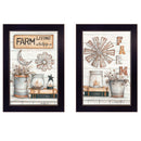 Set Of Two Farm Living 1 Black Framed Print Wall Art
