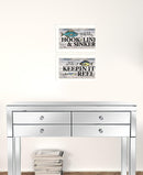 Set Of Two Fishing Combo 2 White Framed Print Wall Art