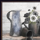 Set Of Two Floral With Tin Ware 2 Black Framed Print Wall Art