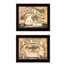 Set Of Two Bath And Powder Room 2 Black Framed Print Wall Art