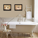 Set Of Two Bath And Powder Room 2 Black Framed Print Wall Art