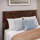 Rustic Solid Wood Headboard With USB Charging Station