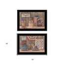 Set Of Two God Bless Or Sweet Land 2 Black Framed Print Wall Art