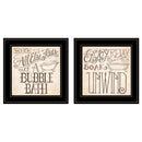 Set Of Two Soak And Unwind 3 Black Framed Print Bathroom Wall Art