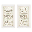 Set Of Two Faith Or Believe 1 White Framed Print Wall Art
