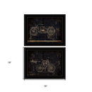 Set Of Two Motor Bike Patent I And II 2 Black Framed Print Wall Art