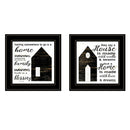 Set Of Two House Or Blessing Black Framed Print Wall Art